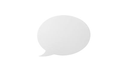 White speech bubble communicating on transparent background