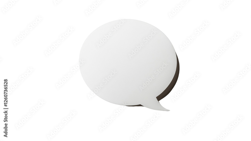 Poster white speech bubble floating on transparent background with shadow