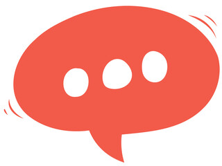 Red Speech Bubble 3 dots message, social media sticker