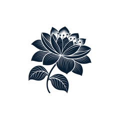 flower silhouette logo vector line art logo design