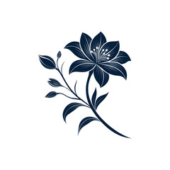 flower silhouette logo vector line art logo design