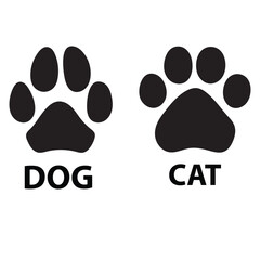 Dog and cat paw print
 paw print icons 
