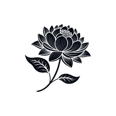 flower silhouette logo vector line art logo design