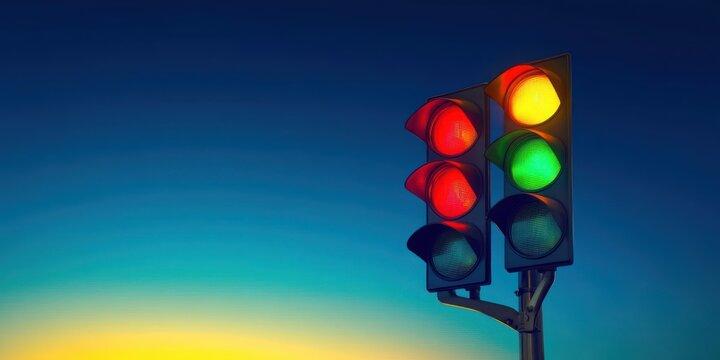 Minimalist Traffic Light Red Yellow Green Design