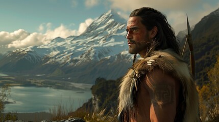 Generate an assassian for New Zealand, full body length or till stomach length, make the character related to New Zealand, an assassian character, use realistic popular New Zealand 