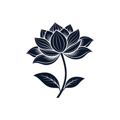 flower silhouette logo vector line art logo design