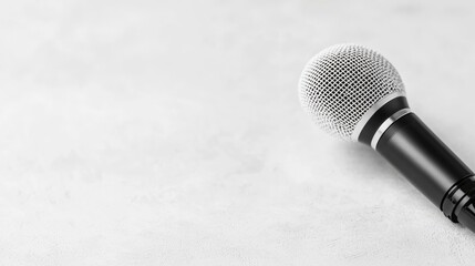 Fototapeta premium Microphone on a light surface