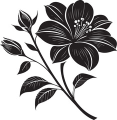 Black Flower Silhouette Vector Art