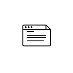 Minimalist line art icon of a web browser on white background, simplicity