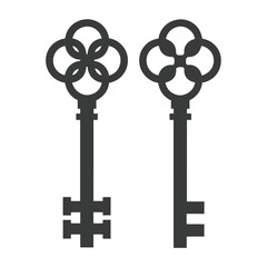 Obraz premium Vintage Key Icons vector for Security and Access Branding