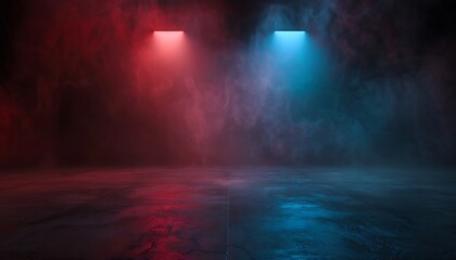 Fog and smoke in the dark room. Abstract background for design