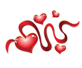 artistic creative valentines day heart with stripe.eps