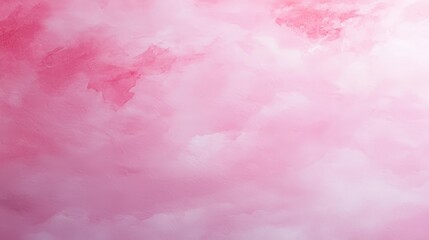 Fototapeta premium Dreamy pink watercolor background with soft white clouds, a serene and airy design