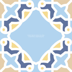 Series of beautiful retro vintage pastel blue princess tiles colored glass for background, frame, page, cover, border, print, etc