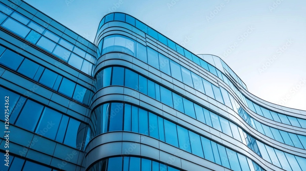 Poster a stunning display of contemporary design, this structure features smooth curves and reflective glas