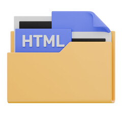 3D HTML File Folder Format Icon