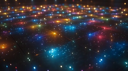 Obraz premium Illuminated Tiles Displaying Colorful Lights Abstract Art