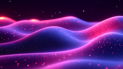 Obraz premium Abstract Pink And Blue Glittering Waves