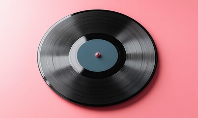 Obraz premium Vintage Vinyl Record On Pink Background