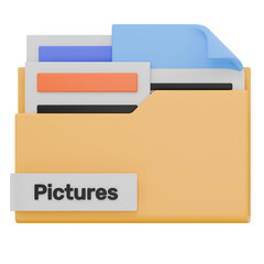 3D Pictures Folder Name Icon