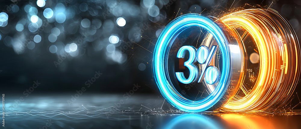 Poster dynamic percentage visualization digital space graphic representation abstract background close-up v