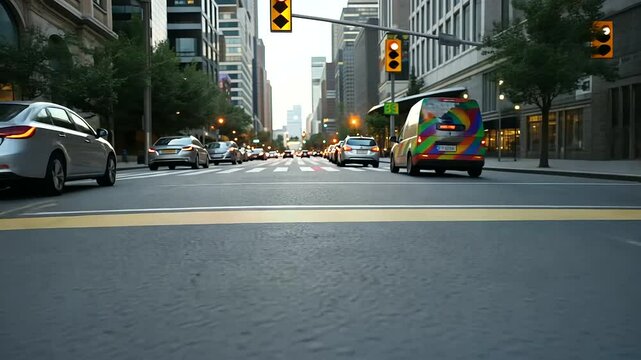 A pride flag crosswalk painting for inclusivity in urban community