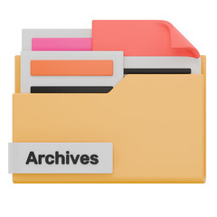 3D Archives Folder Name Icon