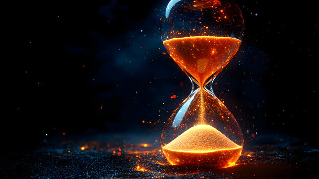 Fiery Hourglass Dramatically Reveals Time's Passage