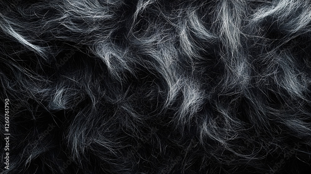 Aufkleber abstract monochrome image depicting the texture of dark hair with streaks of lighter grey. a study i