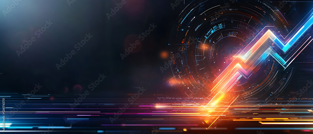 Poster dynamic growth metrics business sector digital visualization modern technology abstract view data-dr