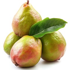 Ripe pears, studio shot, white background, healthy food