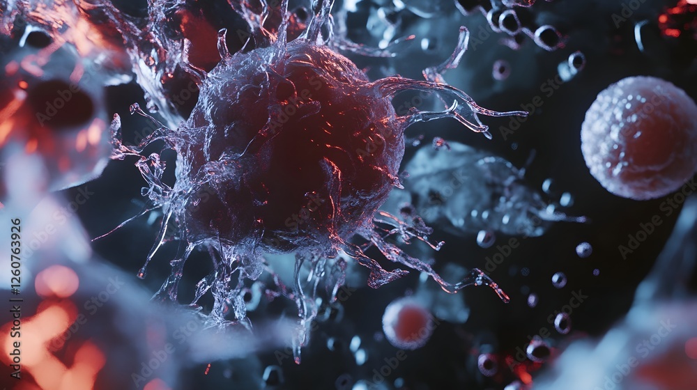 Aufkleber a highly magnified and detailed view of a microscopic cellular structure revealing the intricate pat
