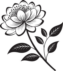 Obraz premium Black Flower Silhouette Vector Art