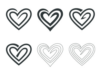 heart symbol collections and set