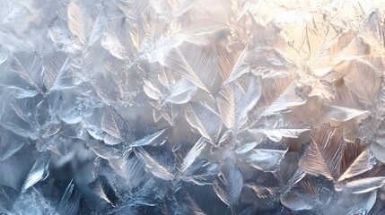 Obraz premium Close-up view of intricate ice crystals, showcasing a beautiful winter scene. The image features stunning textures and patterns. Macro Texture Backgrounds. Frozen Glass Detail Tapestry of Ice Crystals