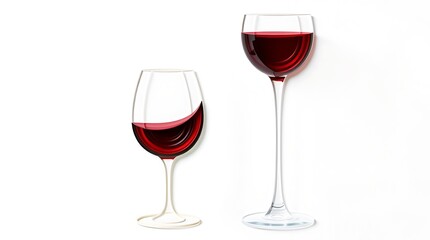 A glass of red wine is next to two glasses of wine.
