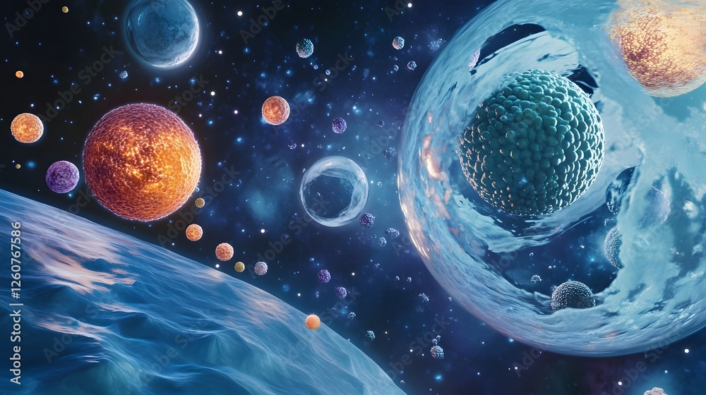 Fototapete a stunning and imaginative cosmic landscape featuring a mesmerizing display of swirling galaxies vib