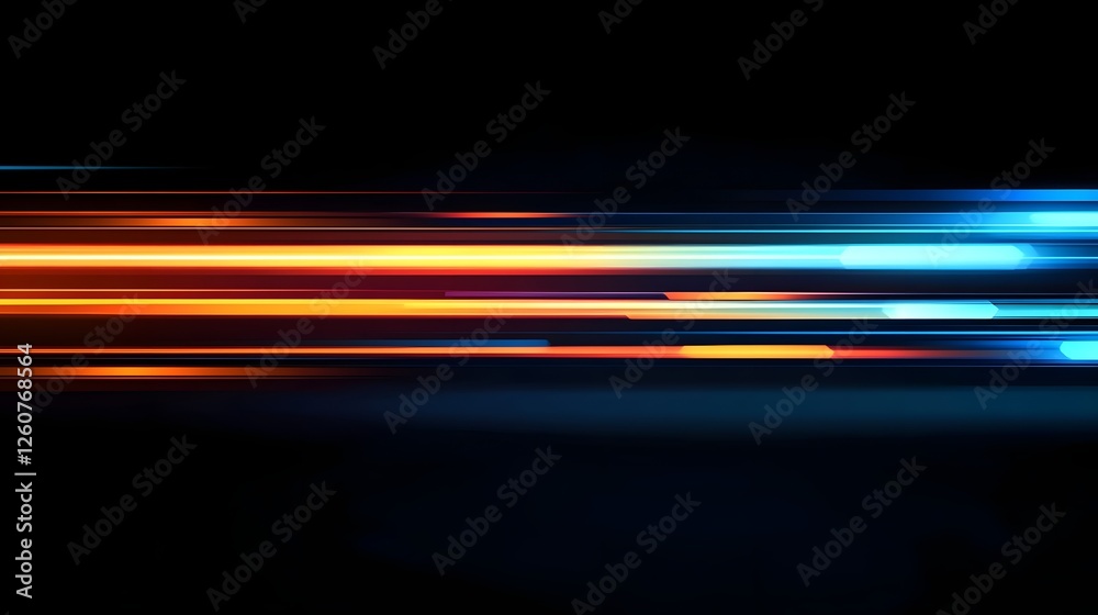 Fototapete Blurred light motion trail abstract digital technology background  Dynamic vivid and luminous glowing energy effect with colorful streaks rays and bursts of light  Futuristic high tech
