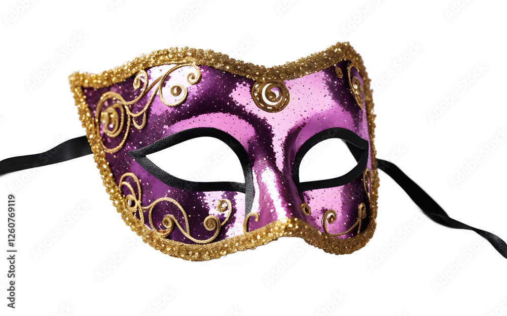 Aufkleber A fun party mask with glitter and sequins, isolated on a empty plain background