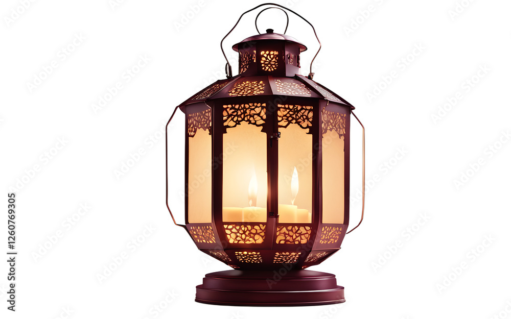 Poster a glowing party lantern in a paper globe shape, isolated on a empty plain background