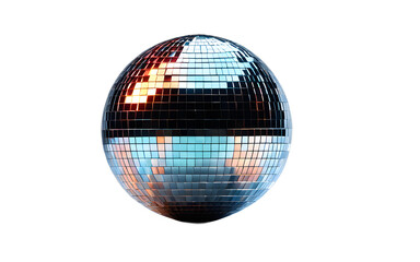 Obraz premium A large disco ball reflecting light, isolated on a empty plain background