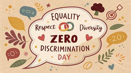 Naklejka premium zero discrimination day Poster, zero discrimination day Banner, Post, Story, illustration Design