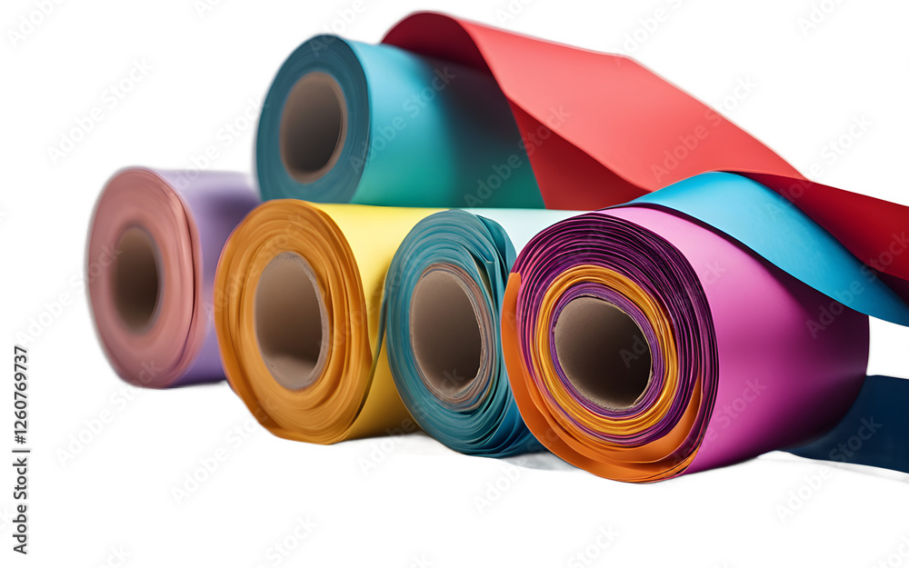 Poster A party popper with colorful ribbons bursting out, isolated on a empty plain background