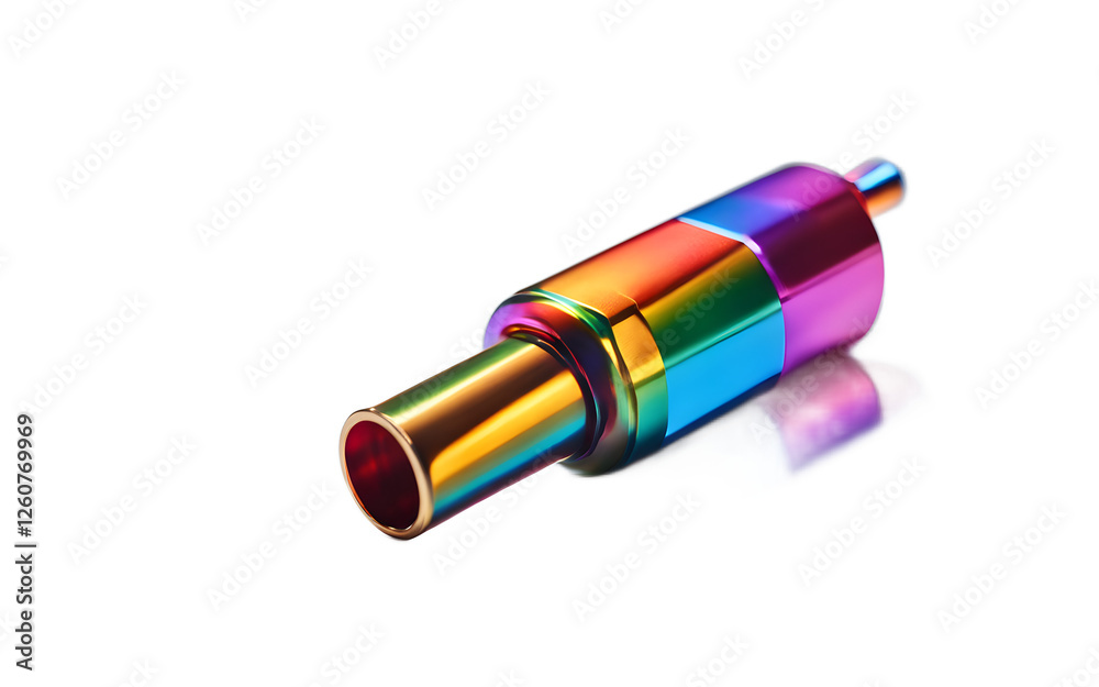 Poster A party whistle with a colorful tip, isolated on a empty plain background
