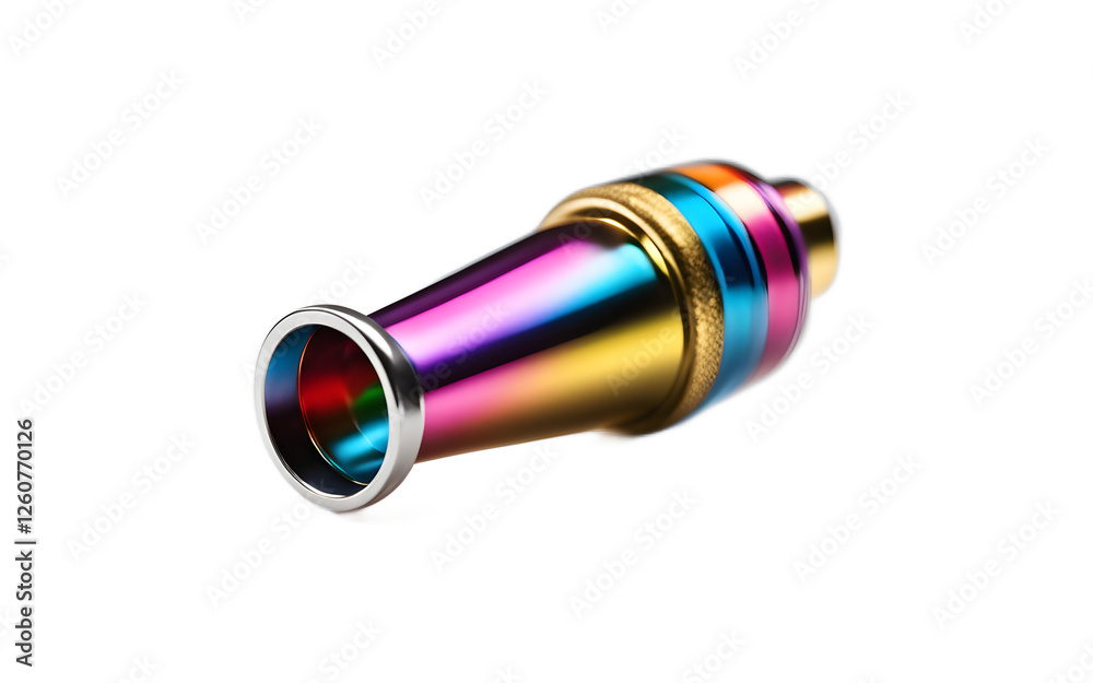 Poster A party whistle with a colorful tip, isolated on a empty plain background