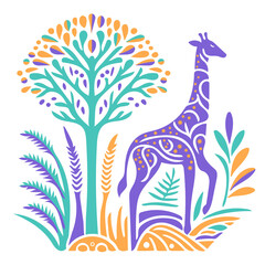 Fototapeta premium vector illustration of a giraffe