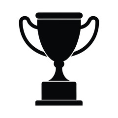 Winner trophy vector silhouette isolated on white