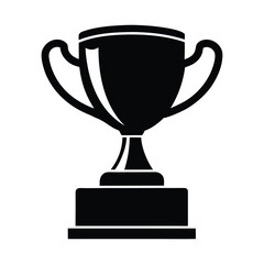 Winner trophy vector silhouette isolated on white