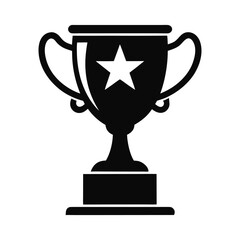 Winner trophy vector silhouette isolated on white