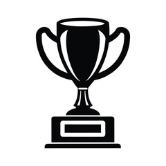 Winner trophy vector silhouette isolated on white
